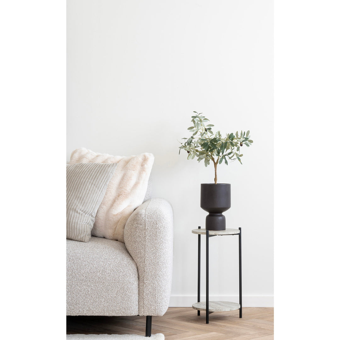 House Nordic Salvador vänstervänd loungesoffa i ljusgrå bouclé
