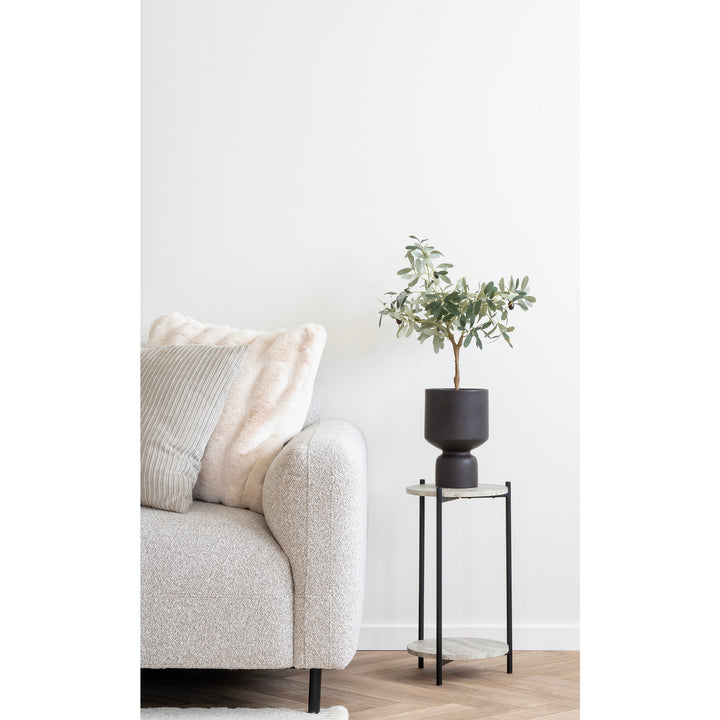 House Nordic Salvador vänstervänd loungesoffa i ljusgrå bouclé