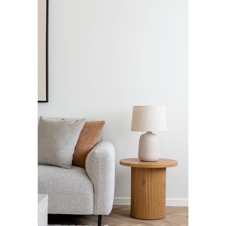 House Nordic Salvador vänstervänd loungesoffa i ljusgrå bouclé