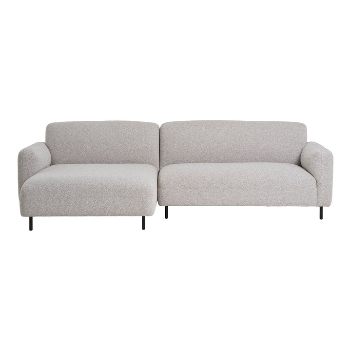 House Nordic Salvador vänstervänd loungesoffa i ljusgrå bouclé