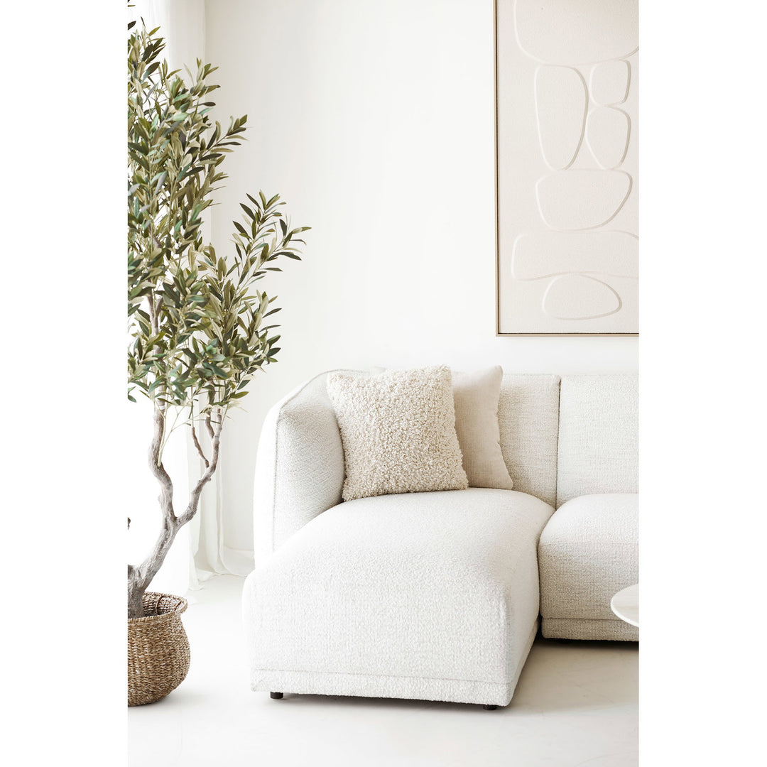 House Nordic Noor vänstervänd loungesoffa i offwhite tyg