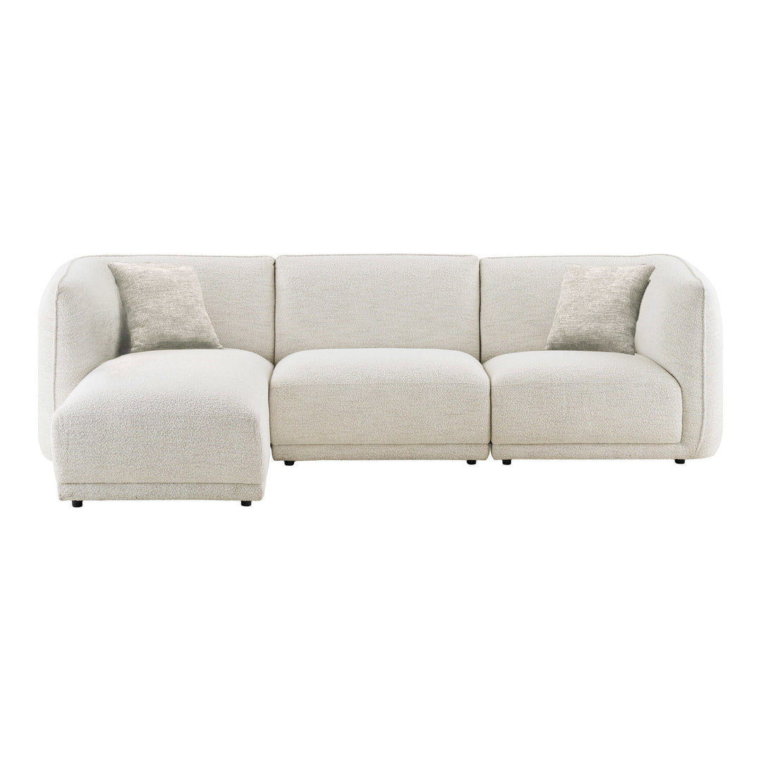 House Nordic Noor vänstervänd loungesoffa i offwhite tyg