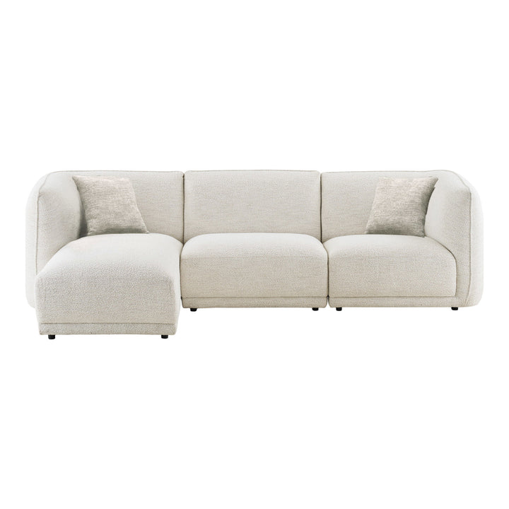 House Nordic Noor vänstervänd loungesoffa i offwhite tyg