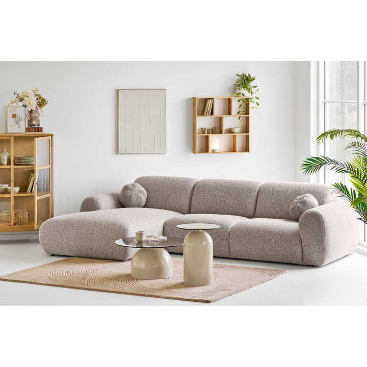 House Nordic Clyde vänstervänd loungesoffa i stengrått utförande