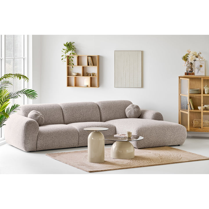 House Nordic Clyde högervänd loungesoffa i stengrått utförande