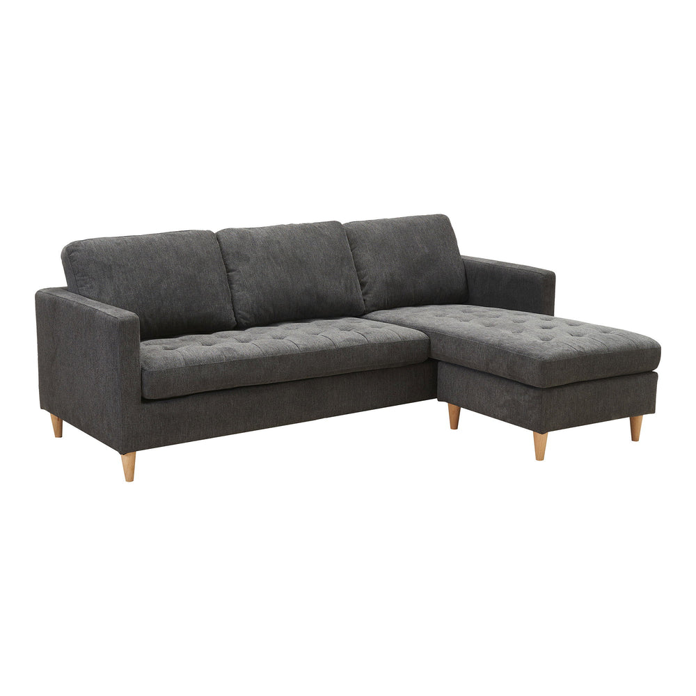 House Nordic Firenze mörkgrå loungesoffa med naturfärgade träben