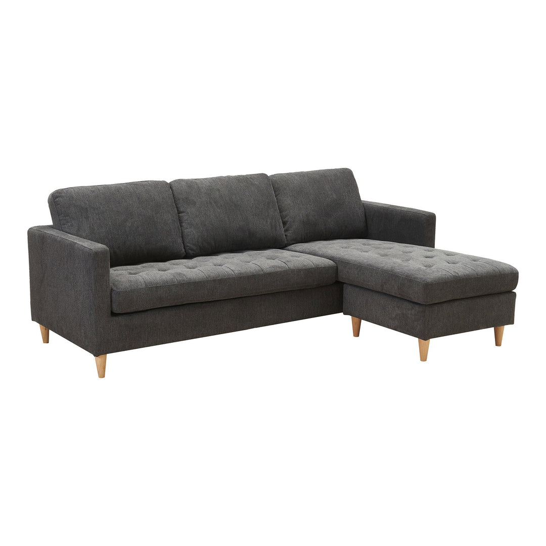 House Nordic Firenze mörkgrå loungesoffa med naturfärgade träben