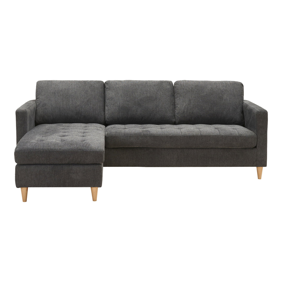 House Nordic Firenze mörkgrå loungesoffa med naturfärgade träben