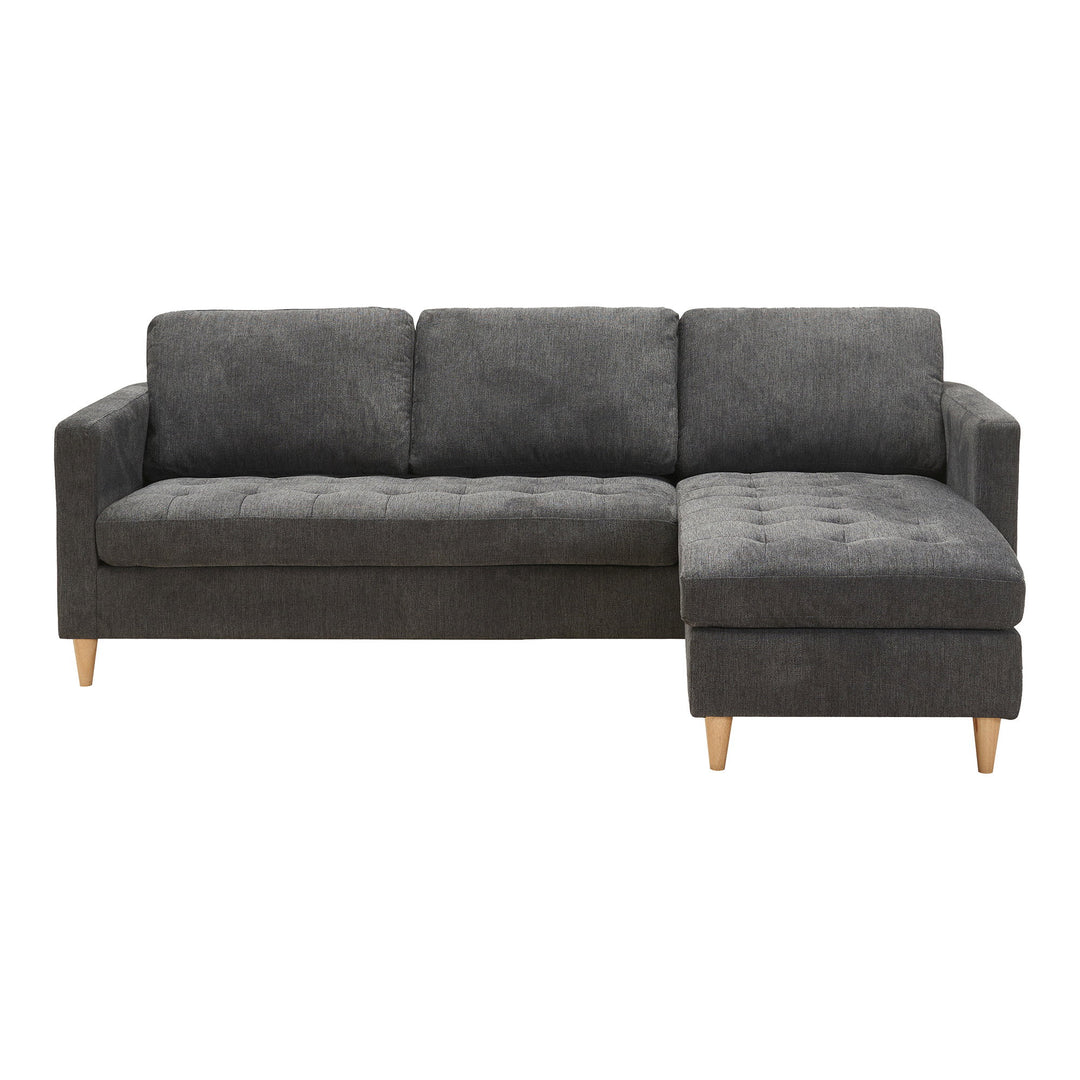 House Nordic Firenze mörkgrå loungesoffa med naturfärgade träben