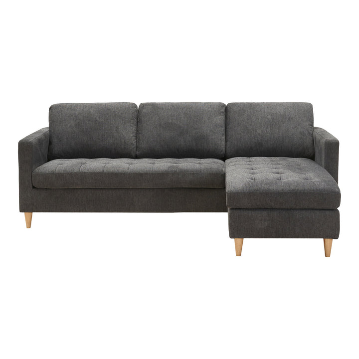 House Nordic Firenze mörkgrå loungesoffa med naturfärgade träben