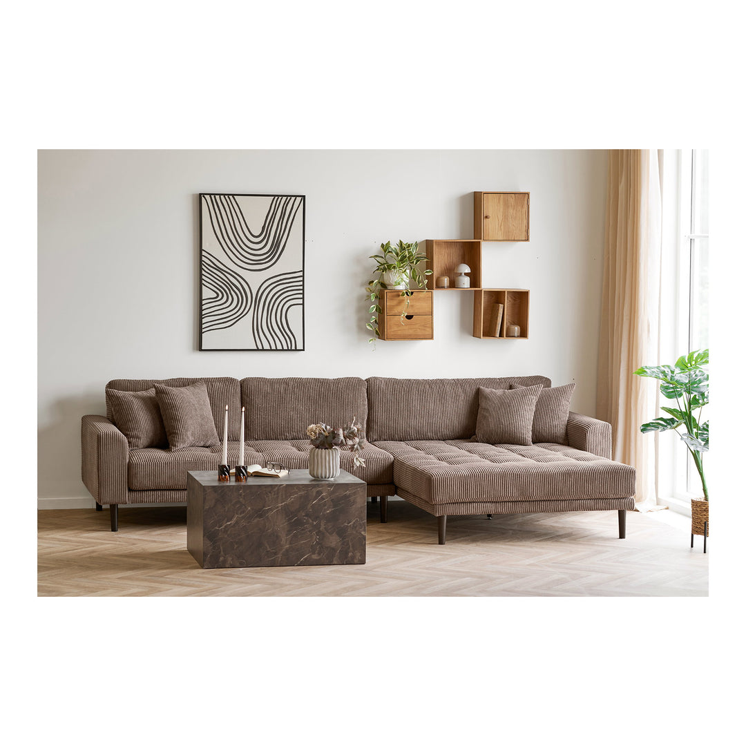 House Nordic Lido loungesoffa, höger i brun manchester
