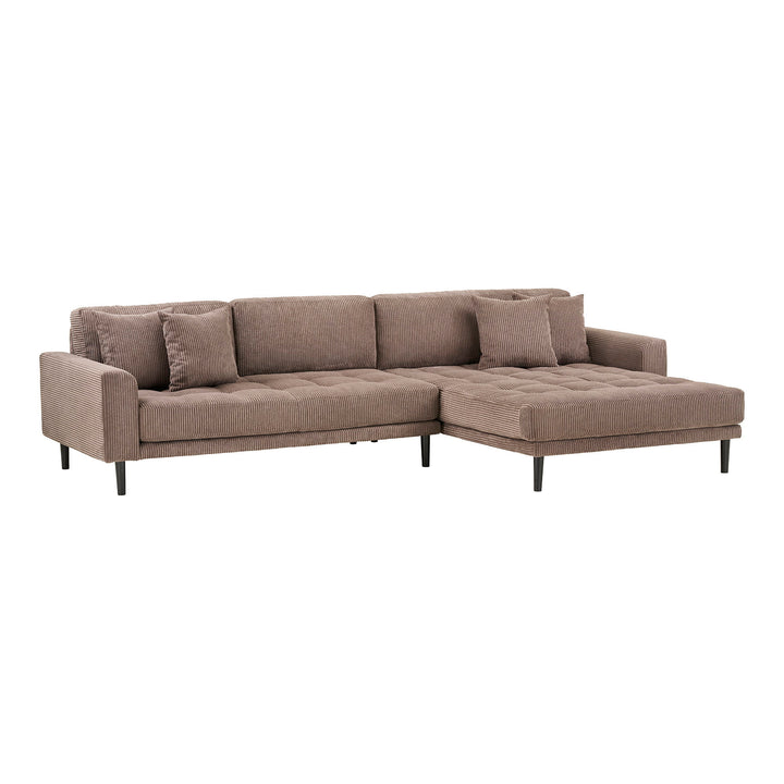 House Nordic Lido loungesoffa, höger i brun manchester