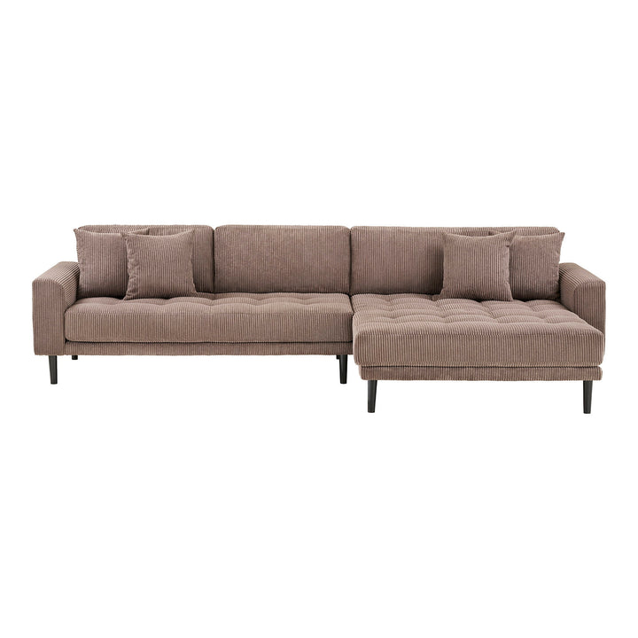 House Nordic Lido loungesoffa, höger i brun manchester