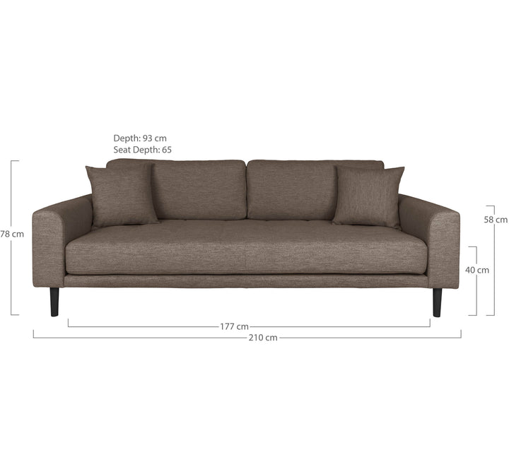 House Nordic Lido 3-sitssoffa Brun – miljöbild – HOU-1301754