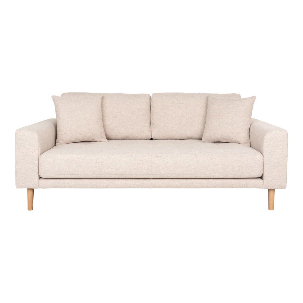 House Nordic Lido 2,5-sitssoffa i sandfärgad polyester – framifrån