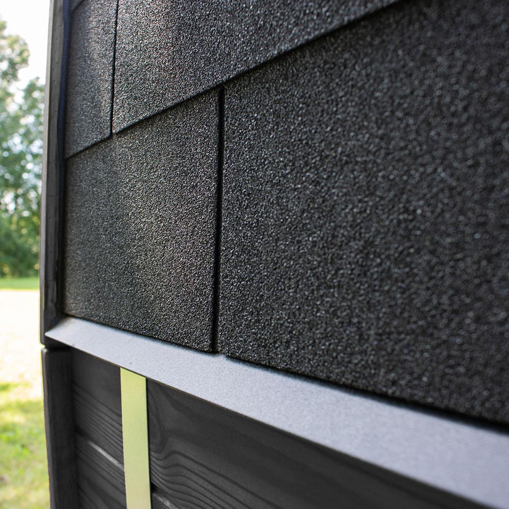 Outdoor sauna in Thermowood Holl&