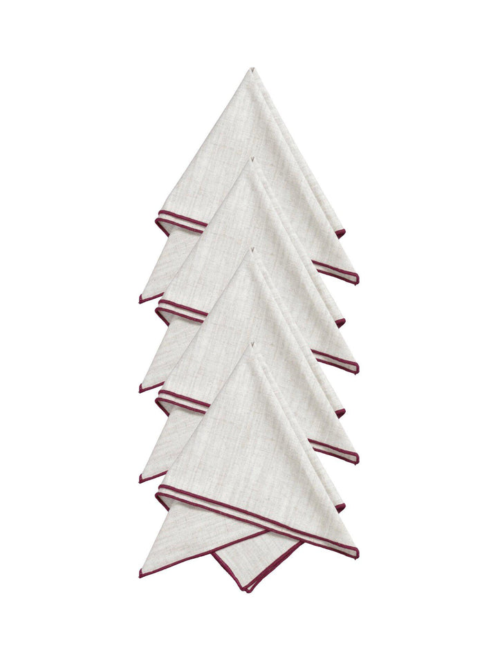 Svanefors Sabina tygservetter Vinröd 45×45 cm 4-pack