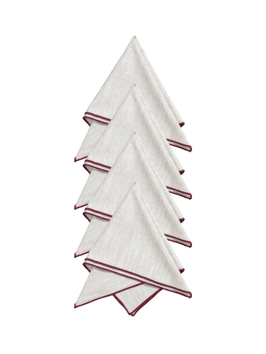 Svanefors Sabina tygservetter Vinröd 45×45 cm 4-pack