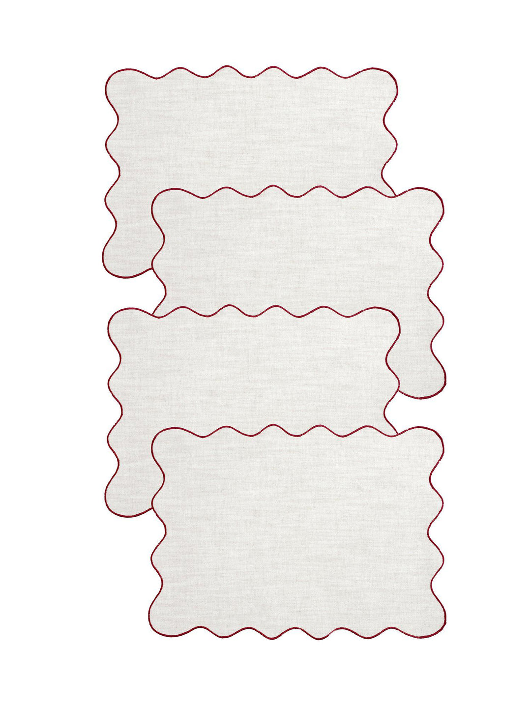 Svanefors Sabina bordstabletter Vinröd 35×45 cm 4-pack