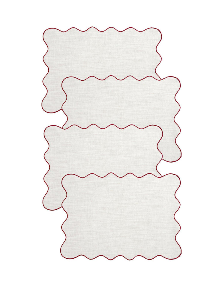 Svanefors Sabina bordstabletter Vinröd 35×45 cm 4-pack