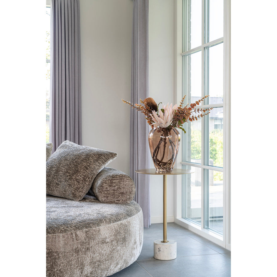 House Nordic Lecco sidobord 41×41×58 cm – mässing/marmor