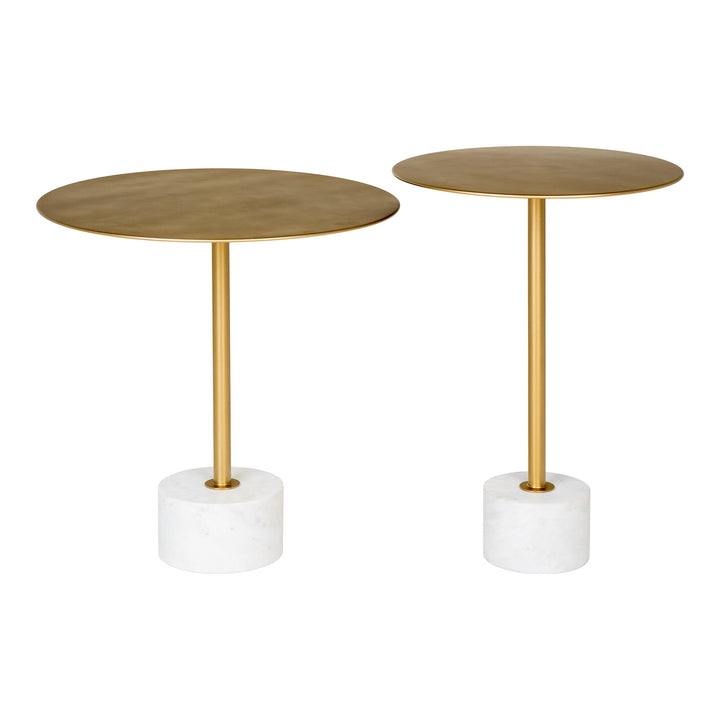 House Nordic Lecco sidobord 41×41×58 cm – mässing/marmor