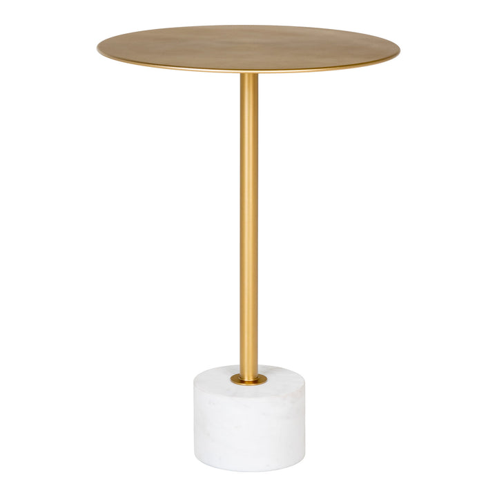 House Nordic Lecco sidobord 41×41×58 cm – mässing/marmor