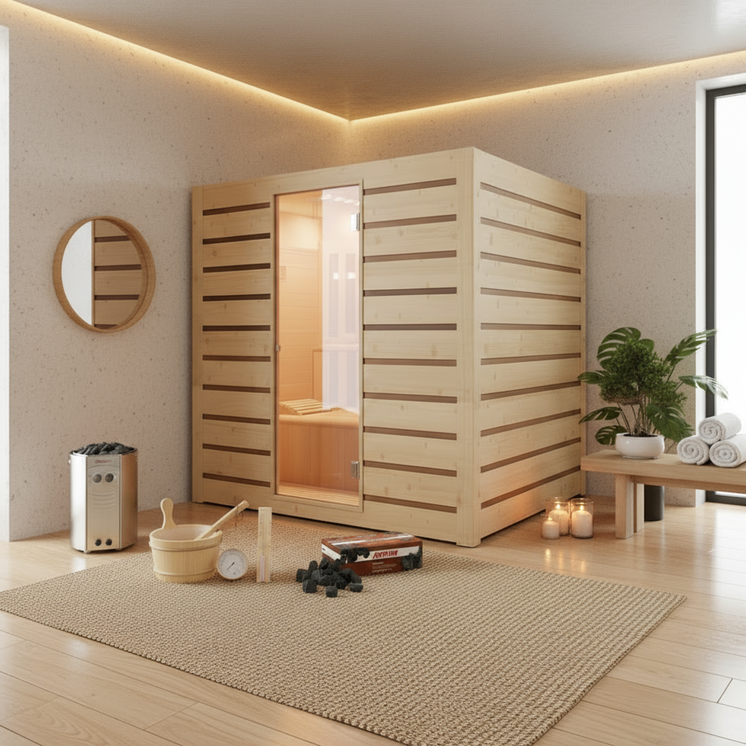 Holl’s Eccolo Bastu 6 Personer – Traditionell Ångbastu med LED &amp; Energibesparande Isolering