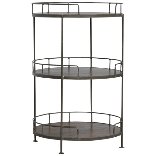 Industrial Round Butler Tray Table-2