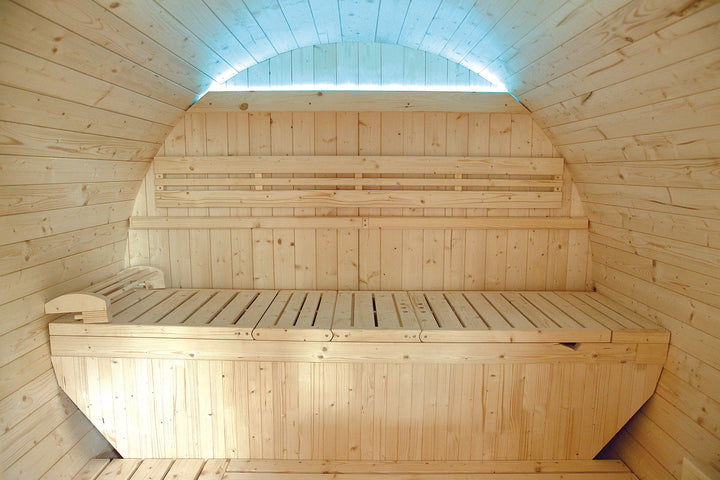 Sauna Gaïa Luna – Stor Utomhusbastu i Massiv Gran (6 personer)