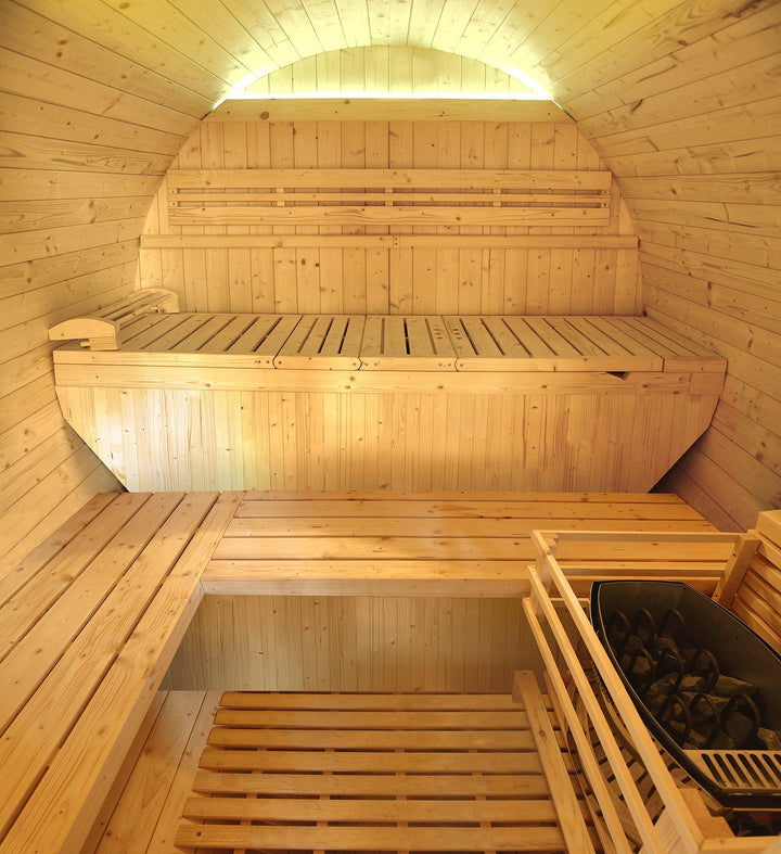 Sauna Gaïa Luna – Stor Utomhusbastu i Massiv Gran (6 personer)