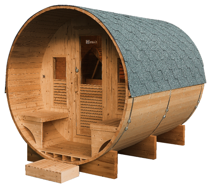 Sauna Gaïa Luna – Stor Utomhusbastu i Massiv Gran (6 personer)