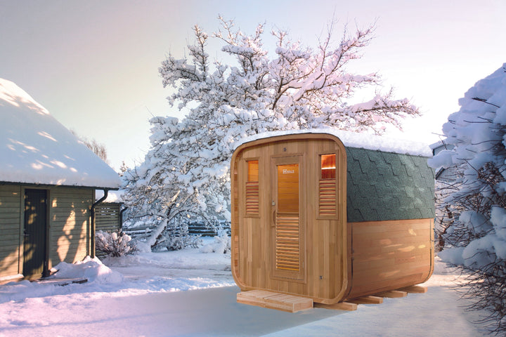 Holl’s Gaïa Nova 6-Person Outdoor Sauna – Canadian Spruce with LED Chromotherapy