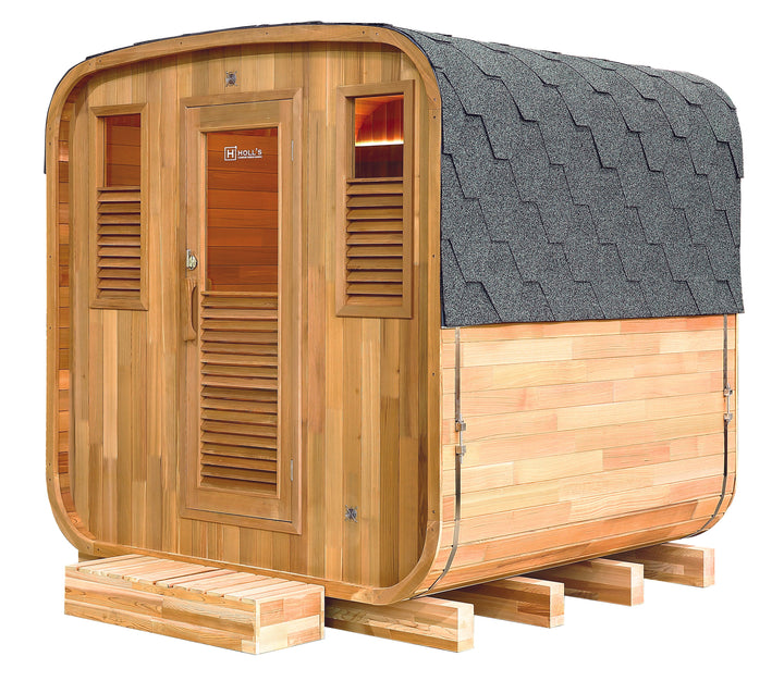 Holl’s Gaïa Nova 6-Person Outdoor Sauna – Canadian Spruce with LED Chromotherapy