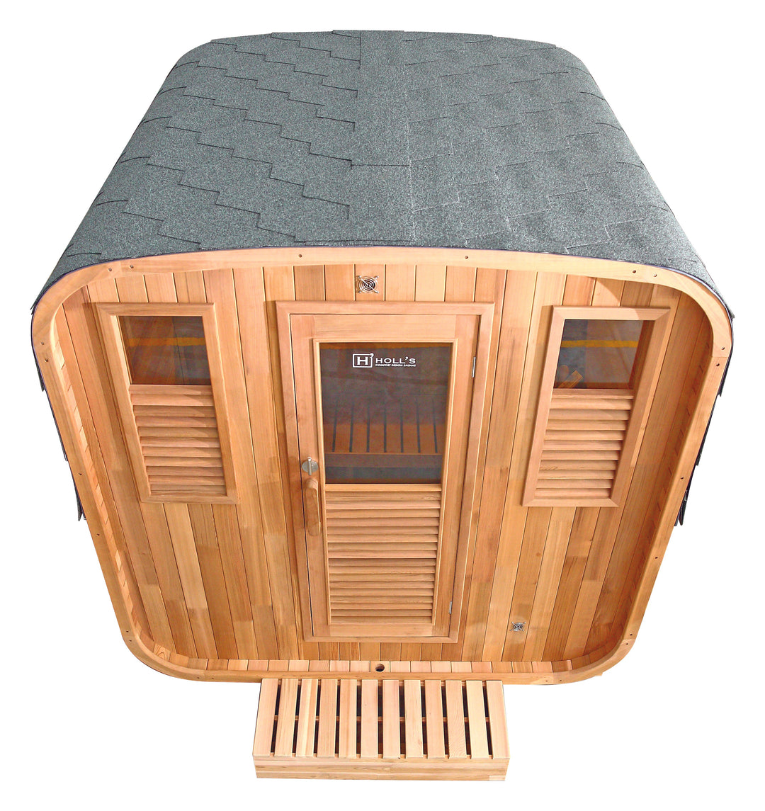 Holl’s Gaïa Nova 6-Person Outdoor Sauna – Canadian Spruce with LED Chromotherapy