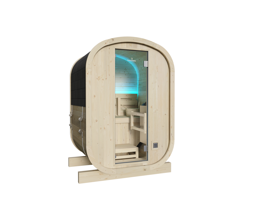 Sauna Gaïa Urban 2 People – Outdoor Sauna in Canadian Spruce (130x130 cm)