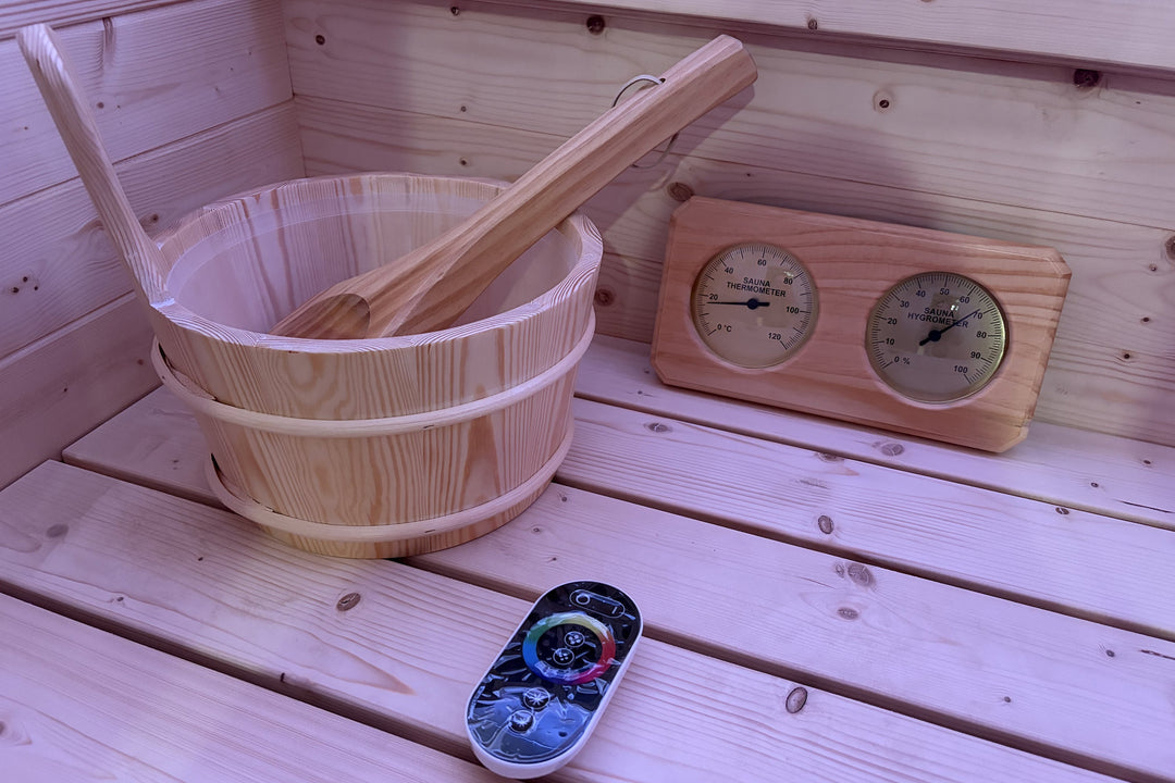Sauna Gaïa Urban 2 People – Outdoor Sauna in Canadian Spruce (130x130 cm)