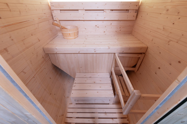 Sauna Gaïa Urban 2 People – Outdoor Sauna in Canadian Spruce (130x130 cm)