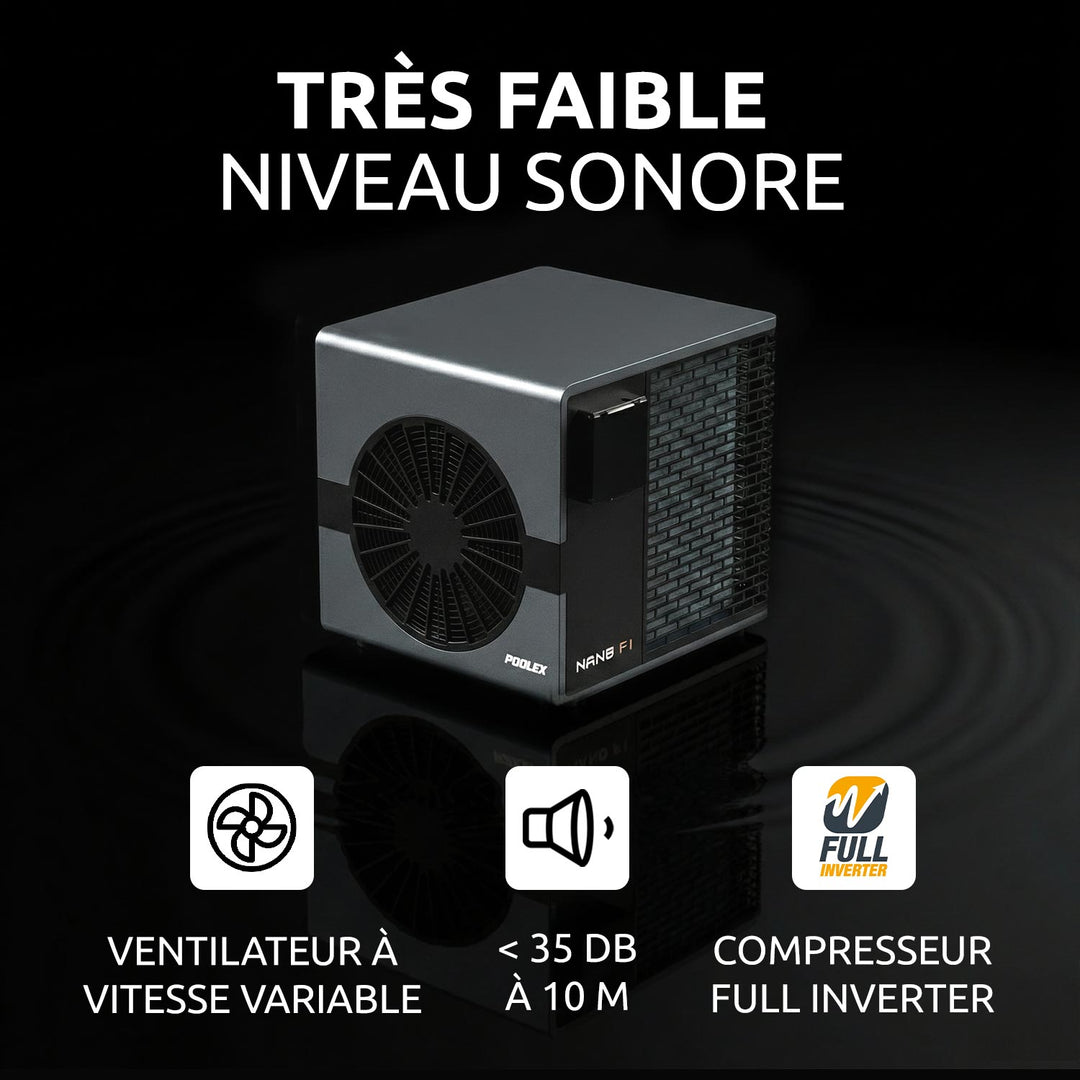 Poolex Nano FI 2025 Full Inverter Poolvärmepump WiFi – 3 kW / 5 kW för pooler upp till 30 m³
