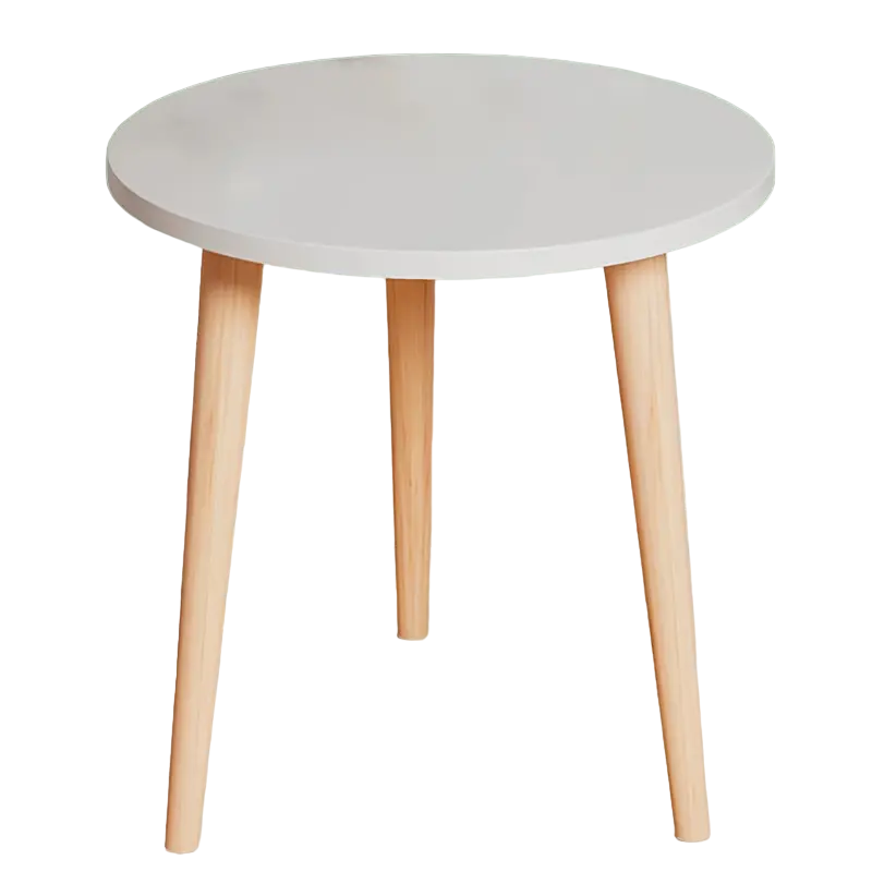 NNETM Minimalist Round White Coffee Table - Small and Space-Saving-0