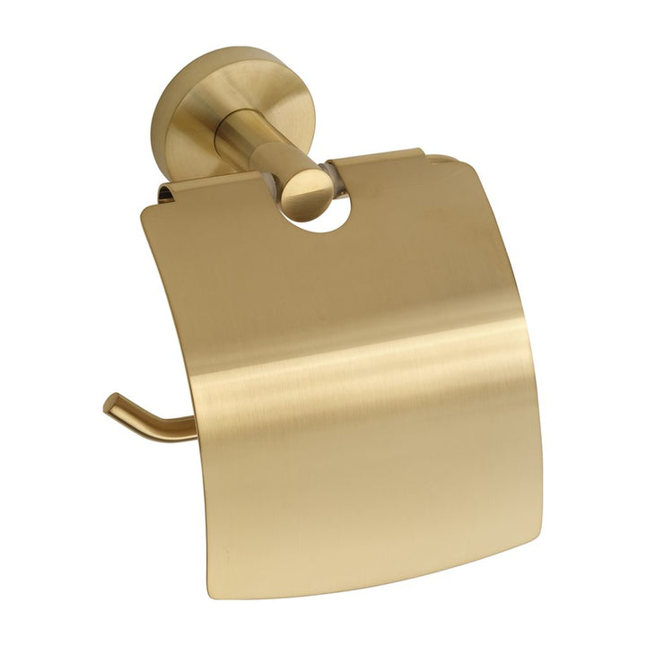 Duschbyggarna Toilet Paper Holder Brass with Lid