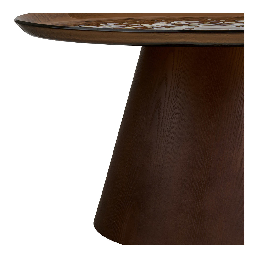 House Nordic Orvieto soffbord Ø80 cm – mörkbrun/glas