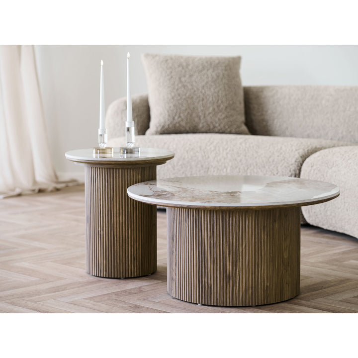 House Nordic Athens soffbord i keramik – vit/brun