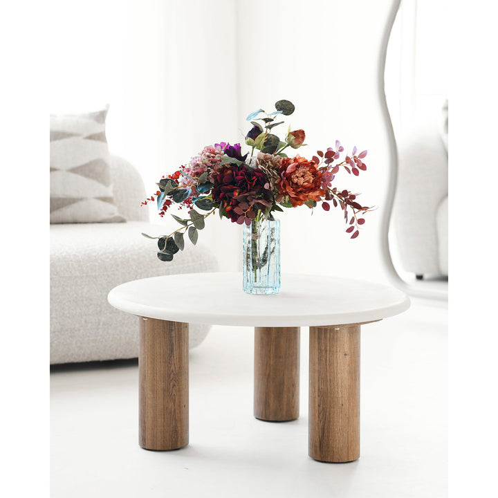 House Nordic Fondi soffbord Ø80×40 cm – sand/brun