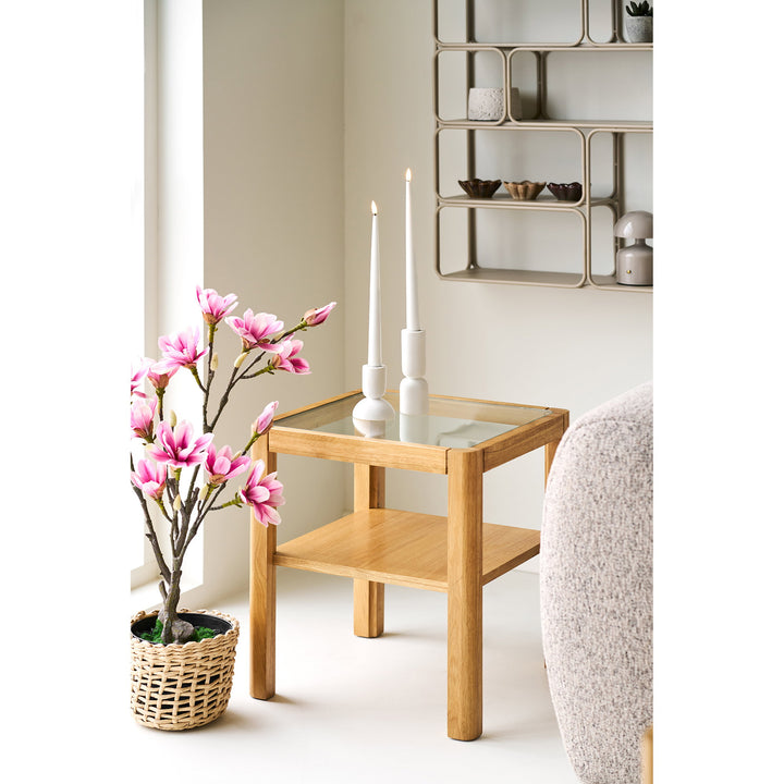 House Nordic Lourmarin sidobord 40×40 cm – ek/glas