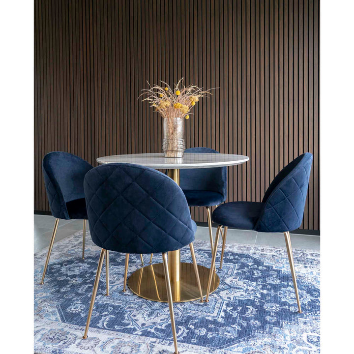 House Nordic Bolzano runt matbord Ø90 cm – vit/mässing