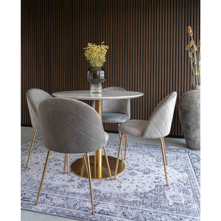 House Nordic Bolzano runt matbord Ø90 cm – vit/mässing
