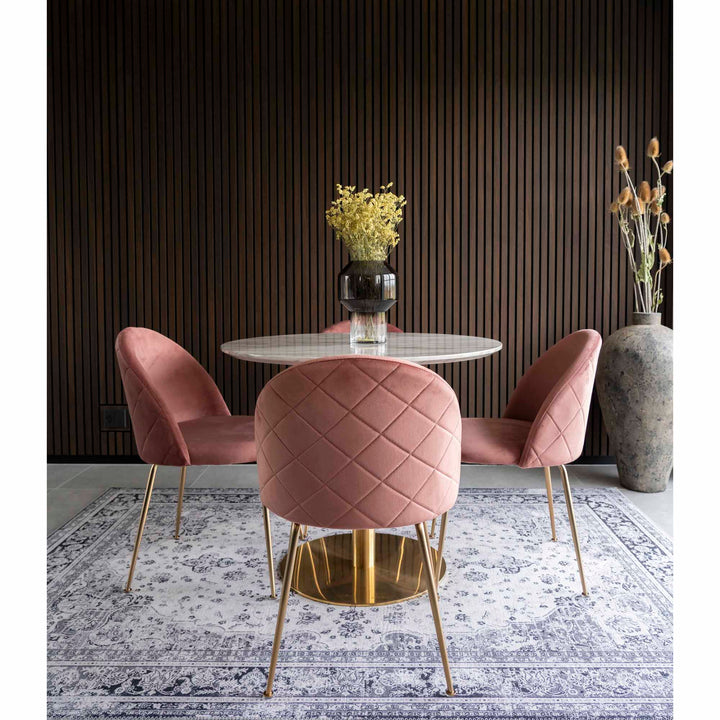 House Nordic Bolzano runt matbord Ø90 cm – vit/mässing