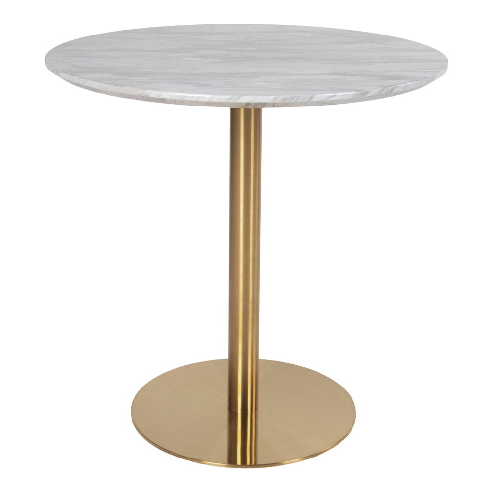 House Nordic Bolzano runt matbord Ø90 cm – vit/mässing