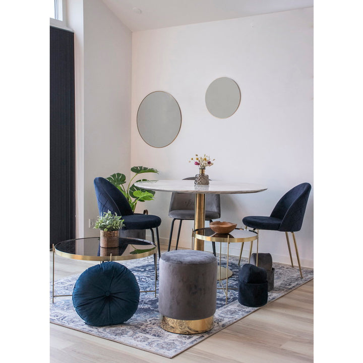 House Nordic Bolzano runt matbord Ø110 cm – vit/mässing